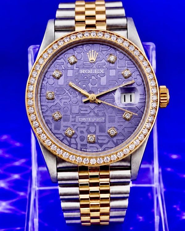 No Reserve - Rolex Datejust 36MM Aftermarket Lavender "Jubilee" Dial Aftermarket Jubilee Bracelet (16013)