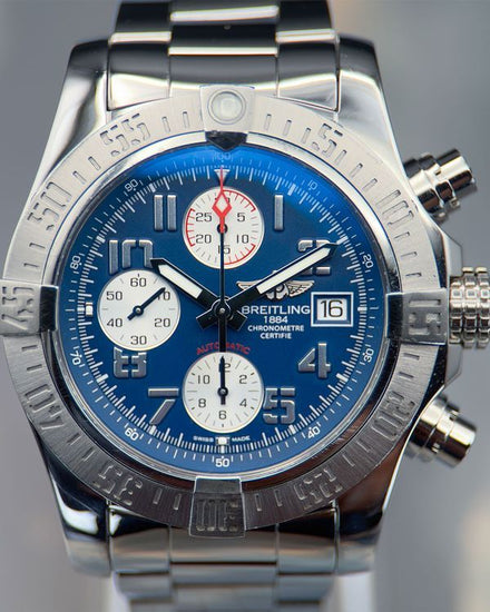 No Reserve - Breitling Avenger II 43MM Blue Dial Steel Bracelet (A13381)