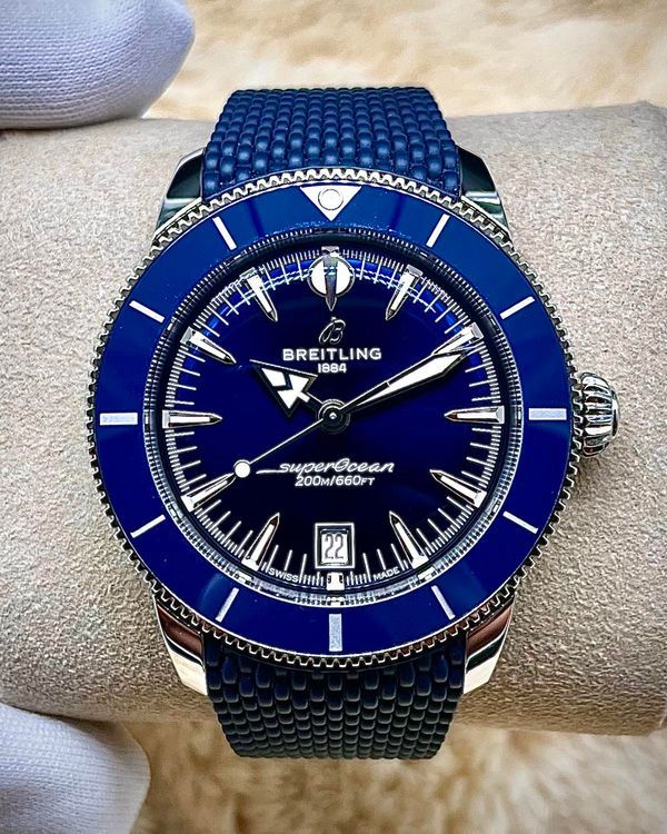 No Reserve - 2025 Breitling Superocean Heritage 42MM Blue Dial Rubber Strap (AB3111161C1S1)