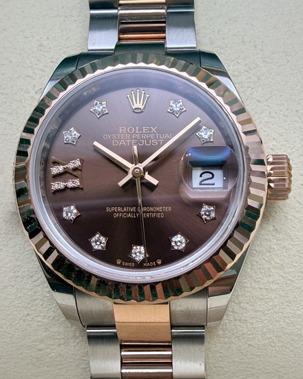 2025 Rolex Lady-Datejust 28MM Chocolate Dial Two-Tone Oyster Bracelet (279171)