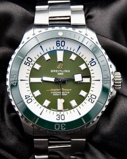No Reserve - 2025 Breitling Superocean 44MM Green Dial Steel Bracelet (A17376A31L1A1)