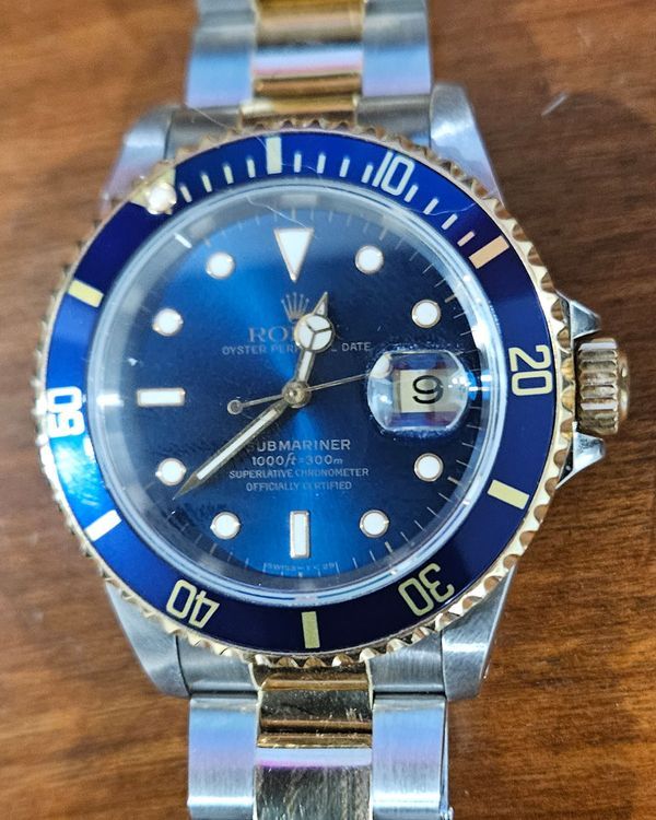 1996 Rolex Submariner Date "Bluesy" 40MM Blue Dial Two-Tone Oyster Bracelet (16613)