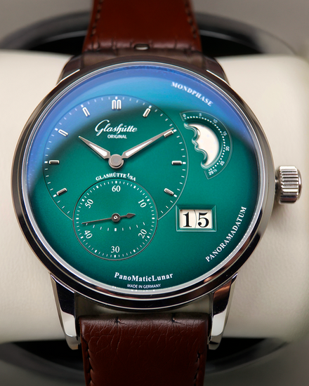 2024 Glashütte Original PanoMaticLunar 40MM Green Dial Leather Strap (1-90-02-13-32-62)
