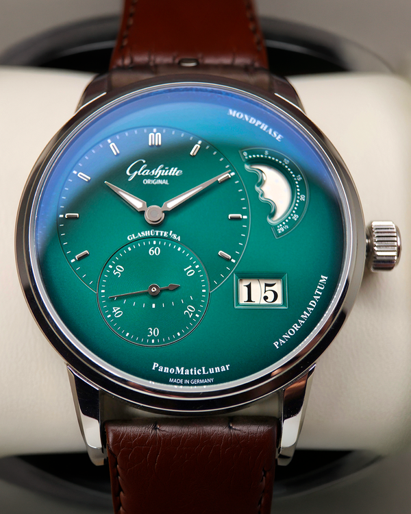 2024 Glashütte Original PanoMaticLunar 40MM Green Dial Leather Strap (1-90-02-13-32-62)