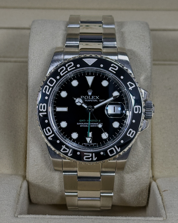 No Reserve - 2010 Rolex GMT-Master II 40MM Black Dial Oyster Bracelet (116710)
