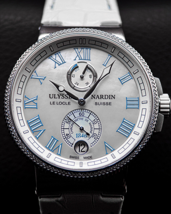 2014 Ulysse Nardin Marine Chronometer 43MM Mother of Pearl Dial Leather Strap (1183-126B/430)