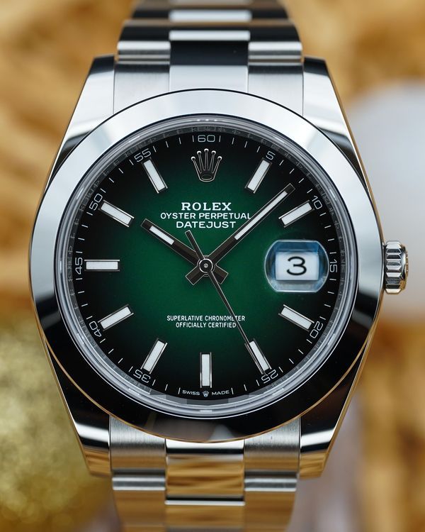 No Reserve - 2026 Rolex Datejust 41MM Green Dial Oyster Bracelet (126300)