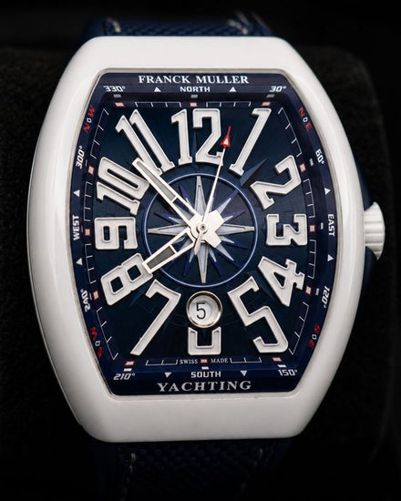 2025 Franck Muller Vanguard Yachting 44MM Blue Dial Textile Strap (V45 SC DT VWH YACHT NBU)