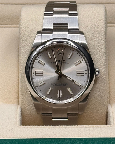 No Reserve - 2023 Rolex Oyster Perpetual 41MM Silver Dial Oyster Bracelet (124300)