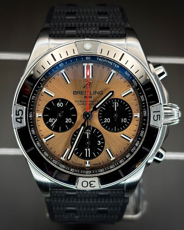 2026 Breitling Chronomat B01 Chronograph 42MM Brown Dial Rubber Strap (AB0134101L1A1)