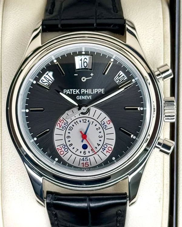 2006 Patek Philippe Annual Calendar Chronograph 40.5MM Grey Dial Leather Strap (5960P-001)