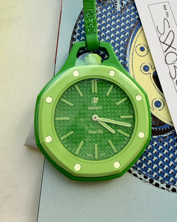 2026 Audemars Piguet Royal Pop X Swatch "Green Eight" 40MM Green Dial Aftermarket Rubber Strap (SSX03G100N)