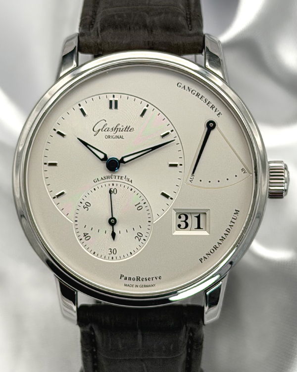 Glashütte Original PanoReserve 40MM Silver Dial Leather Strap (1-65-01-22-12-04)