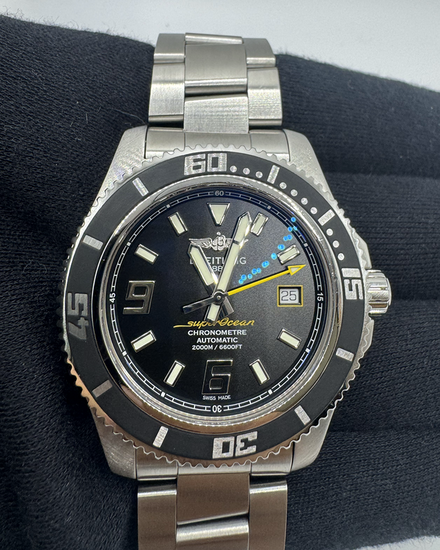 Breitling Superocean 44MM Black Dial Steel Bracelet (A17391)