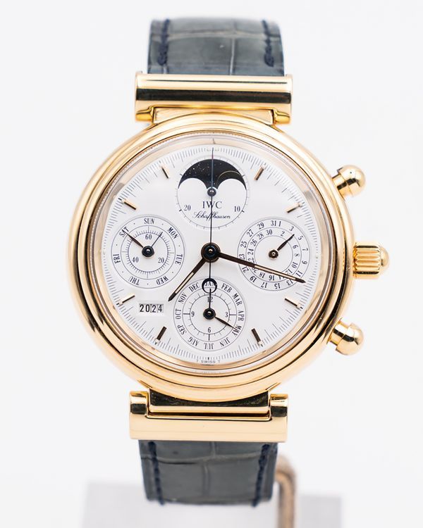 IWC Schaffhausen Da Vinci Perpetual Calendar 39MM Silver Dial Leather Strap (IW3750)