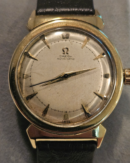 1951 Omega Vintage "Bumper" 34MM Silver Dial Aftermarket Leather Strap (Cal. 351)