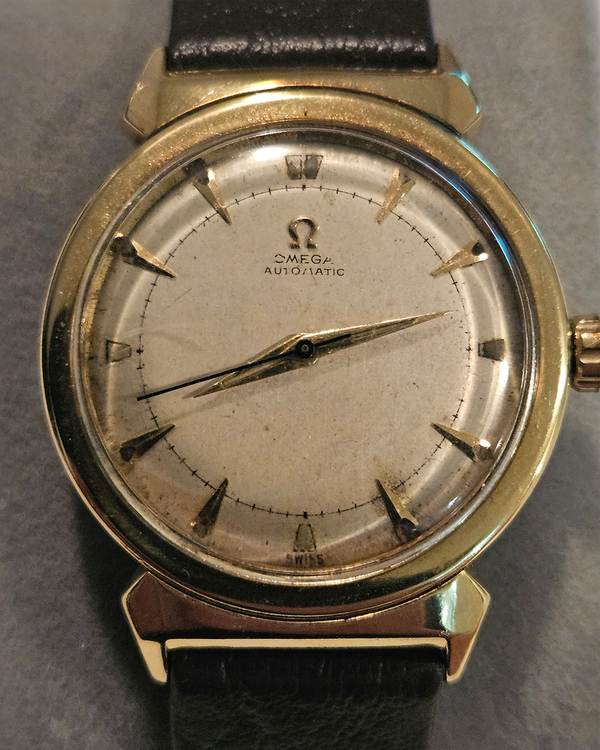 1951 Omega Vintage "Bumper" 34MM Silver Dial Aftermarket Leather Strap (Cal. 351)