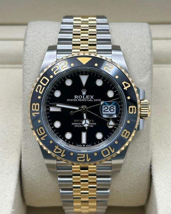 2025 Rolex GMT-Master II "Bumblebee" 40MM Black Dial Two-Tone Jubilee Bracelet (126713GRNR)