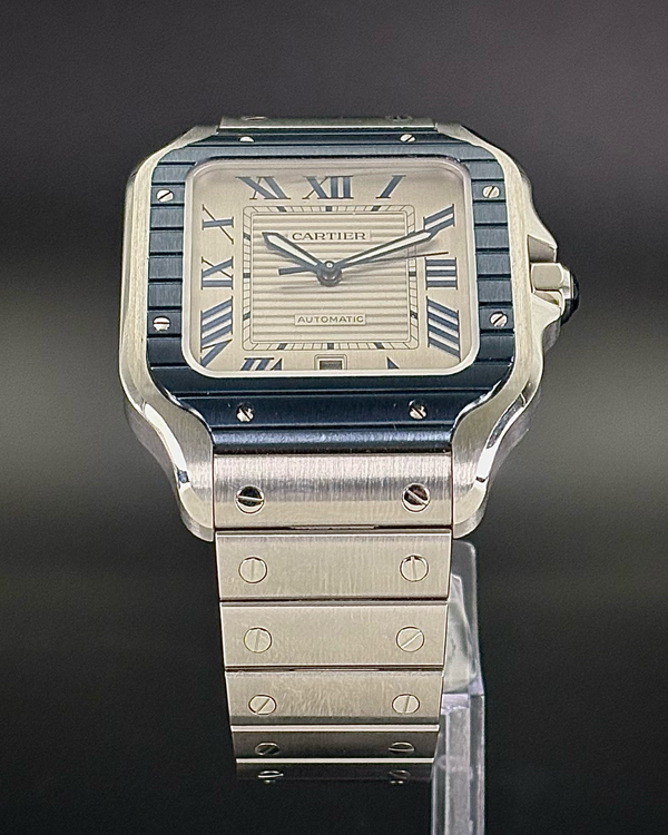 2022 Cartier Santos De Cartier 39.8MM Silver Dial Steel Bracelet (WSSA0047)