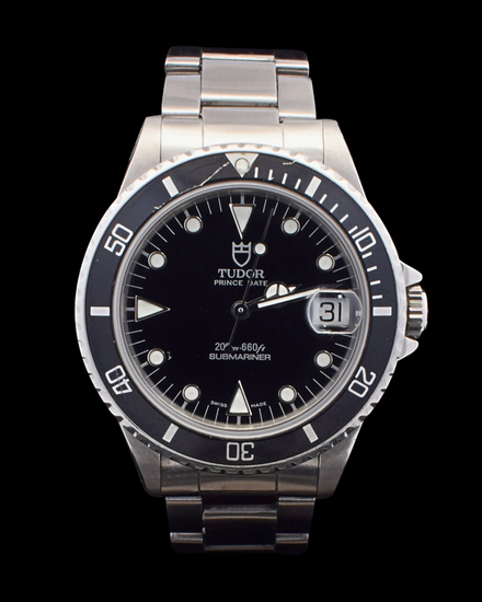 Tudor Submariner 36MM Black Dial Steel Bracelet (75090)