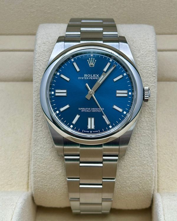 2020 Rolex Oyster Perpetual 41MM Blue Dial Oyster Bracelet (124300)
