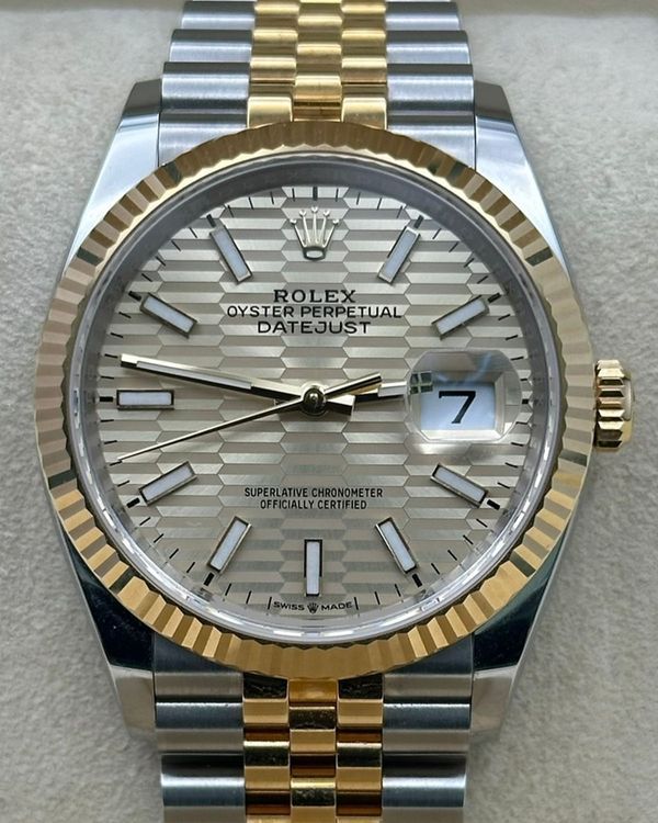 2023 Rolex Datejust 36MM Champagne "Fluted Motif" Dial Two-Tone Jubilee (126233)