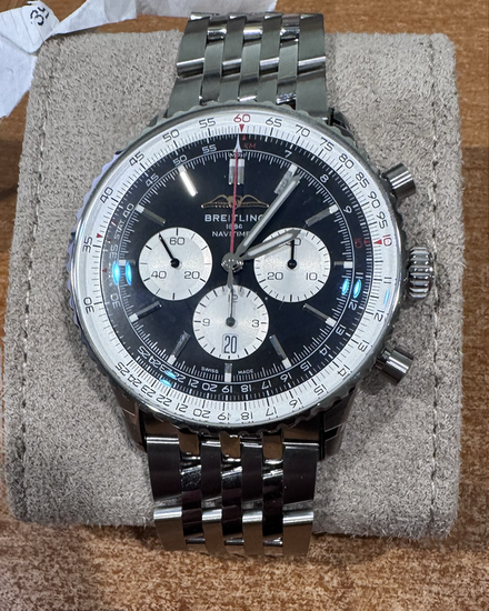 2025 Breitling Navitimer B01 Chronograph 46MM Black Dial Steel Bracelet (AB0137)