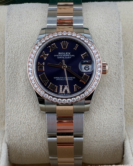 2026 Rolex Datejust 31MM Aubergine Dial Two-Tone Oyster Bracelet (278381RBR)