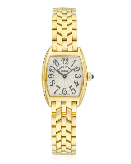 Franck Muller Cintrée Curvex 22MM Quartz Silver Dial Yellow Gold Bracelet (2251 QZ)