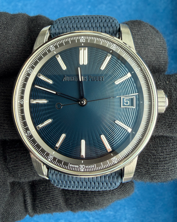 No Reserve - 2023 Audemars Piguet Code 11.59 41MM Blue Dial Textile Strap (15210ST.OO.A348KB.01)