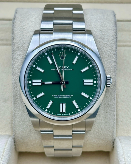 2024 Rolex Oyster Perpetual 41MM Green Dial Oyster Bracelet (124300)