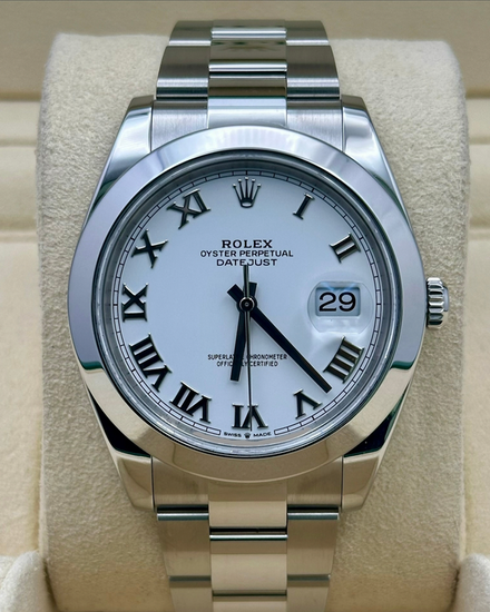 2025 Rolex Datejust 41MM White Dial Oyster Bracelet (126300)