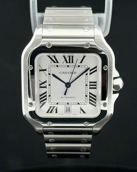 Cartier Santos De Cartier 39.8MM White Dial Steel Bracelet (WSSA0018)