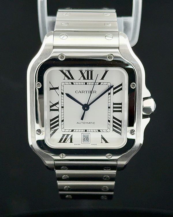 Cartier Santos De Cartier 39.8MM White Dial Steel Bracelet (WSSA0018)