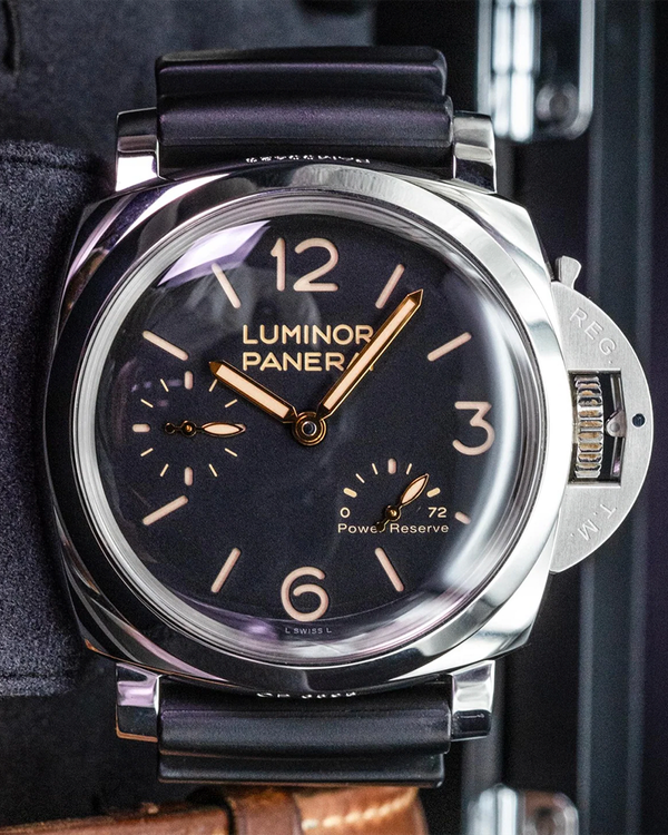 2016 Panerai Luminor 1950 3 Days 47MM Black Dial Leather Strap (PAM00423)