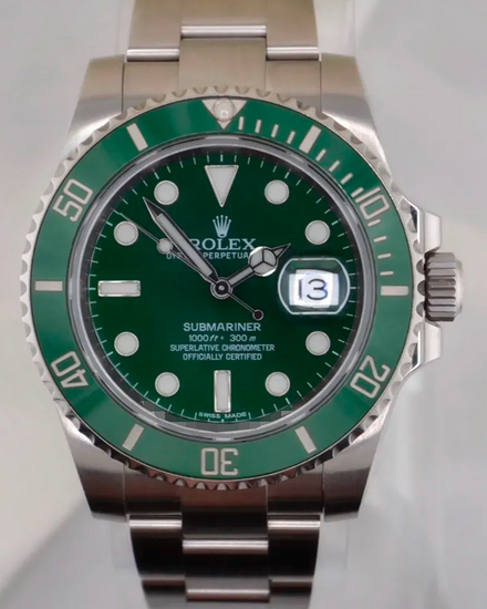 No Reserve - 2015 Rolex Submariner Date "Hulk" 40MM Green Dial Oyster Bracelet (116610LV)