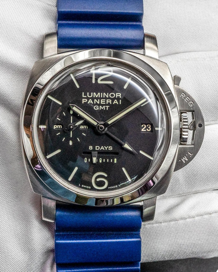 2014 Panerai Luminor 1950 8 Days 44MM Black Dial Leather Strap (PAM00233)
