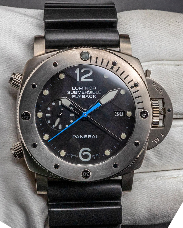 Panerai Submersible Flyback 47MM Black Dial Rubber Strap (PAM00614)