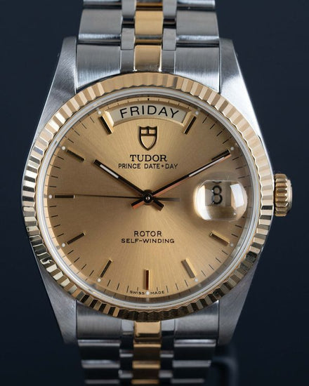 No Reserve - 2010 Tudor Prince Date Day 36MM Champagne Dial Two-Tone Bracelet (76213)