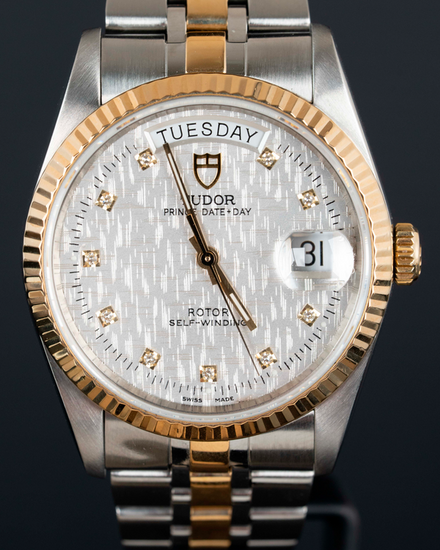 No Reserve - 2007 Tudor Prince Date Day 36MM Silver Dial Two-Tone Bracelet (76213)