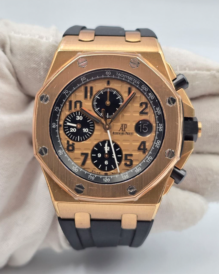 2016 Audemars Piguet Royal Oak Offshore Chronograph 42MM Champagne Dial Rubber Strap (26470OR.OO.A002CR.01)