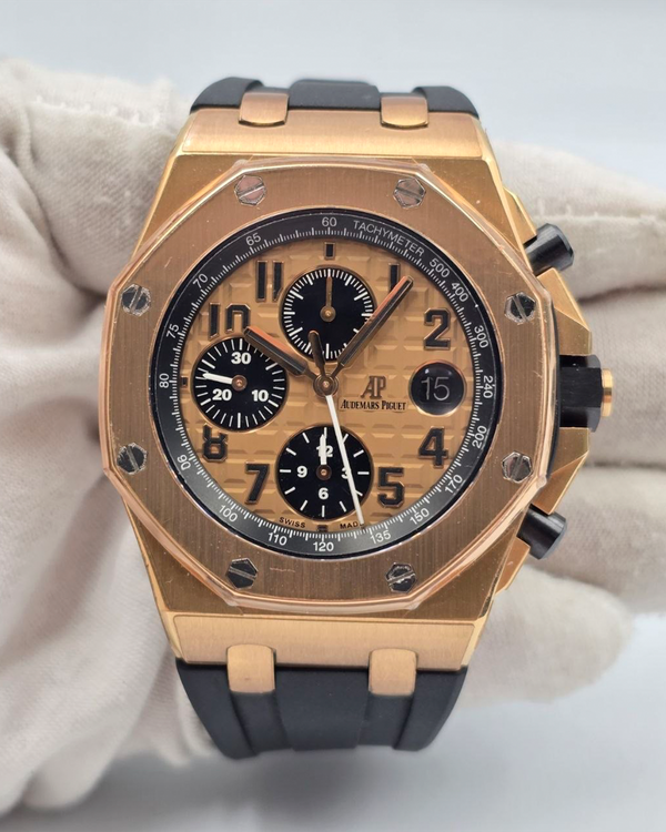 2016 Audemars Piguet Royal Oak Offshore Chronograph 42MM Champagne Dial Rubber Strap (26470OR.OO.A002CR.01)