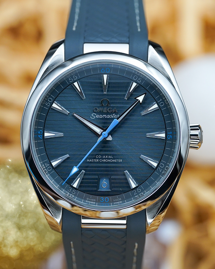 No Reserve - 2023 Omega Seamaster Aqua Terra 150M 41MM Blue Dial Rubber Strap (220.12.41.21.03.002)