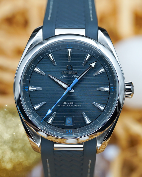No Reserve - 2023 Omega Seamaster Aqua Terra 150M 41MM Blue Dial Rubber Strap (220.12.41.21.03.002)