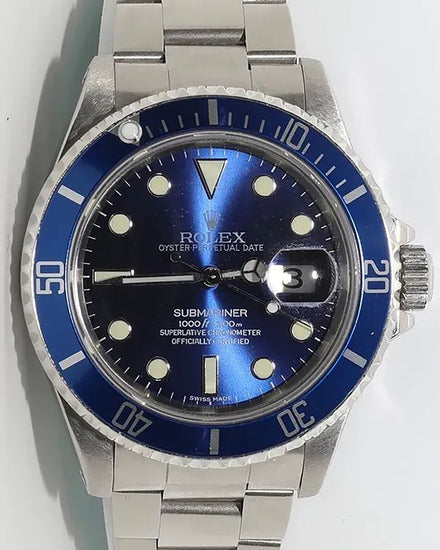 Rolex Submariner Date 40MM Aftermarket Blue Dial Oyster Bracelet (16610)