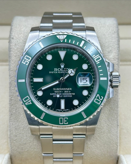 2013 Rolex Submariner Date “Hulk” 40MM Green Dial Oyster Bracelet (116610V)