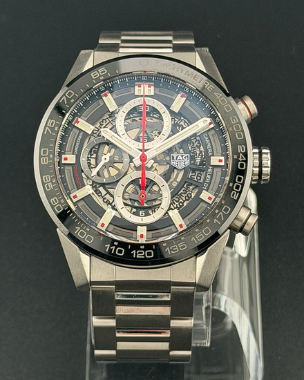 2020 Tag Heuer Carrera 43MM Skeleton Dial Steel Bracelet (CAR201V.BA0714)