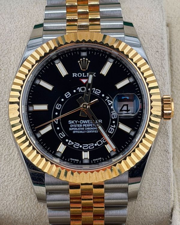 2022 Rolex Sky-Dweller 42MM Black Dial Two-Tone Jubilee Bracelet (326933)