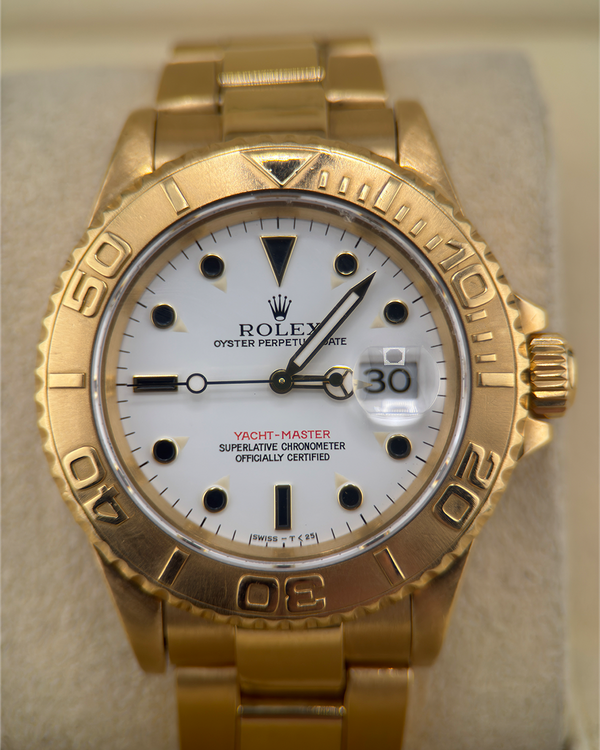 Rolex Yacht-Master 40MM White Dial Yellow Gold Oyster Bracelet (16628)