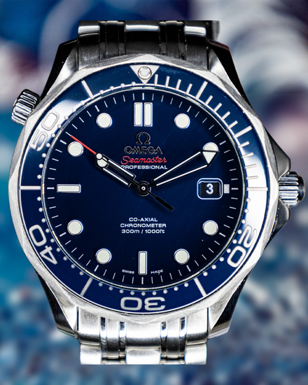 No Reserve - 2016 Omega Seamaster Diver 300M 41MM Blue Dial Steel Bracelet (212.30.41.20.03.001)